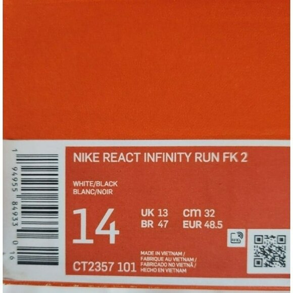 14 MEN\'S NIKE REACT INFINITY RUN FLYKNIT BLACK WHITE CT2357-101 main image 7